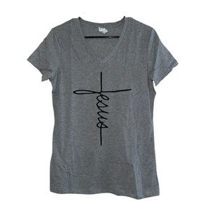 Grey or white Jesus Women’s V-Neck.
